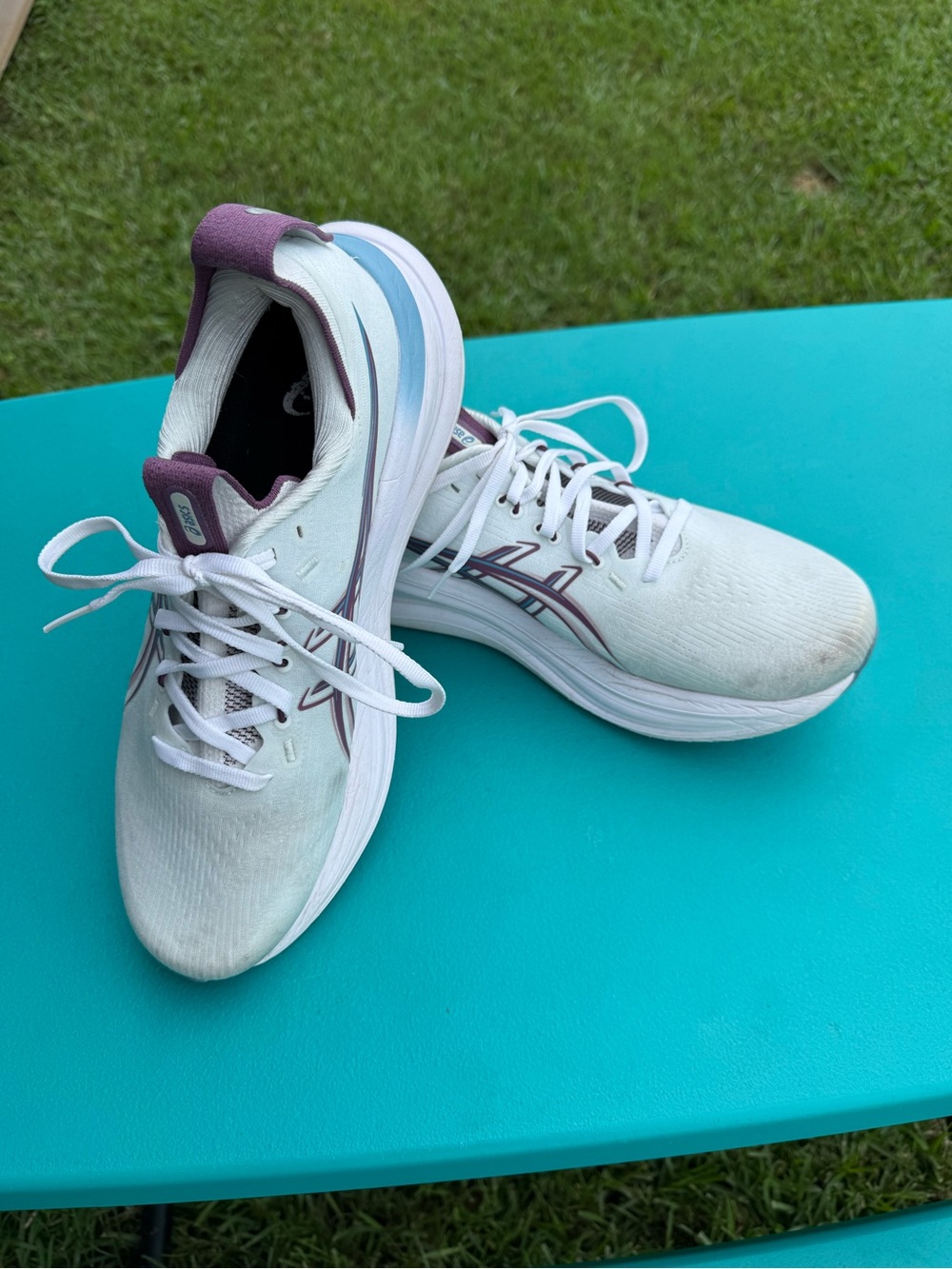 ASICS Women's White Sneakers with Purple Accents